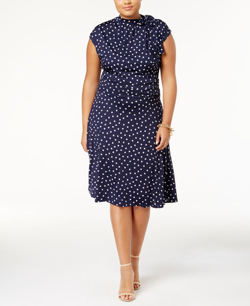Love Squared Trendy Plus Size Mock Neck Retro Dress